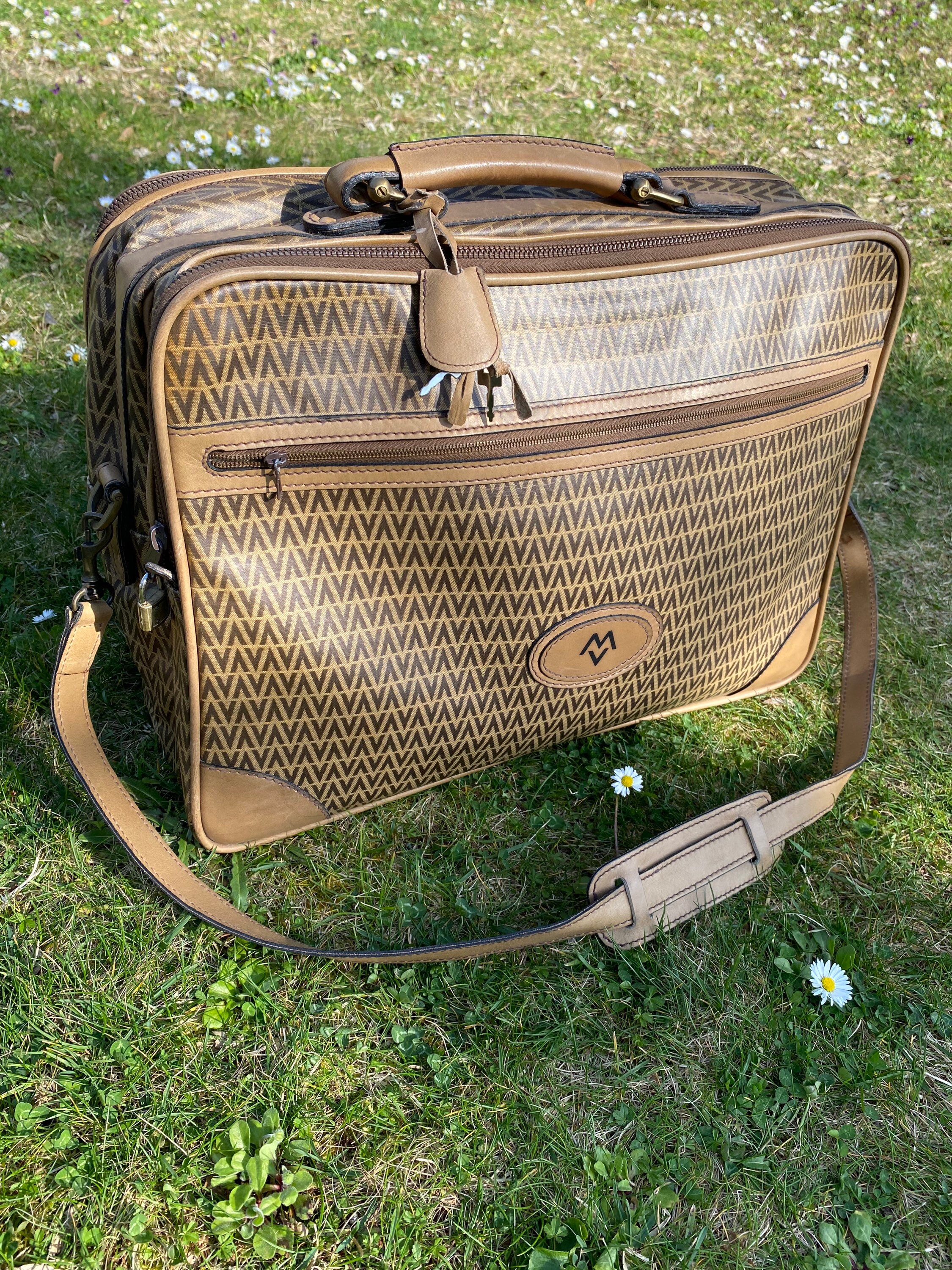 80s Vintage Travel Bag Mario Valentino bag 24 Hours floral Bag Weekend travel Bag designer Travel Bag for Clothes mario Valentino Bag Etsy