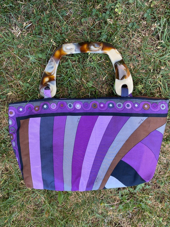 60s Vintage Upcycle Pochette Hand Made Fabric Emilio Pucci/bag 
