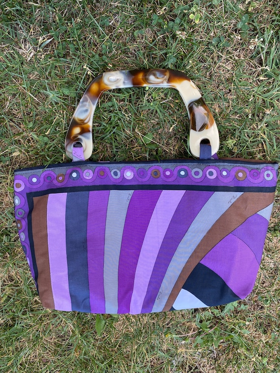 60s Vintage Upcycle Pochette Hand Made Fabric Emilio Pucci/bag 