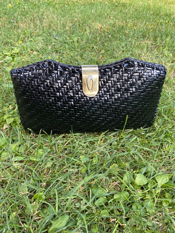 Bolso mimbre negro sale