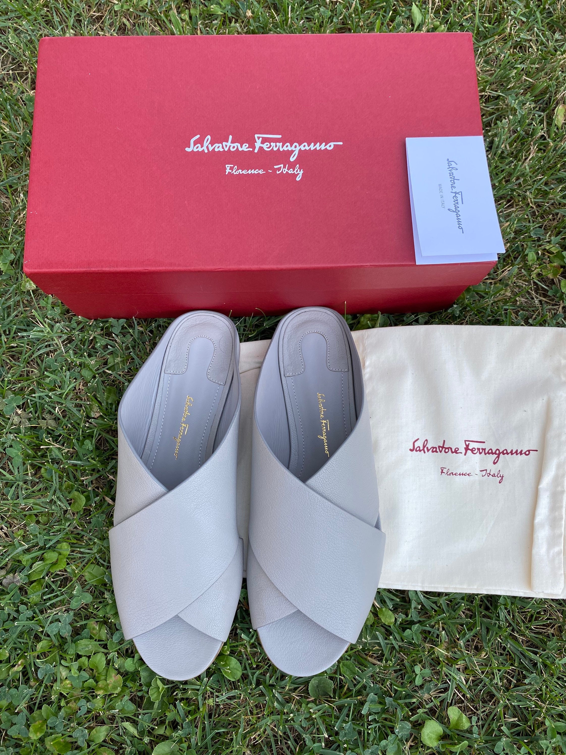 Ferragamo flower heel slipper shoe sale
