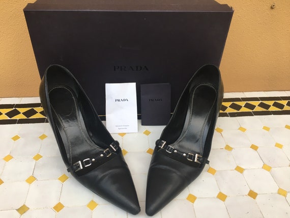 DECOLLTE PRADA VINTAGE/ Lady Prada style shoes/ Bl