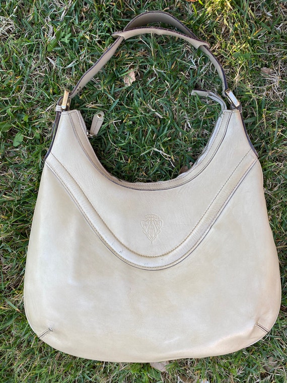 90s Authentic Vintage Gucci Hobo Bag/ivory Bag Leather/gucci -  Norway