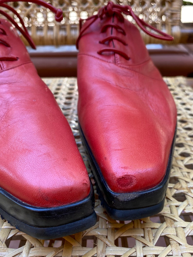 80s Vintage design shoes BaldininiRed style shoes Italy fashionBaldinini vintage red shoesDesign original shoes Oxford