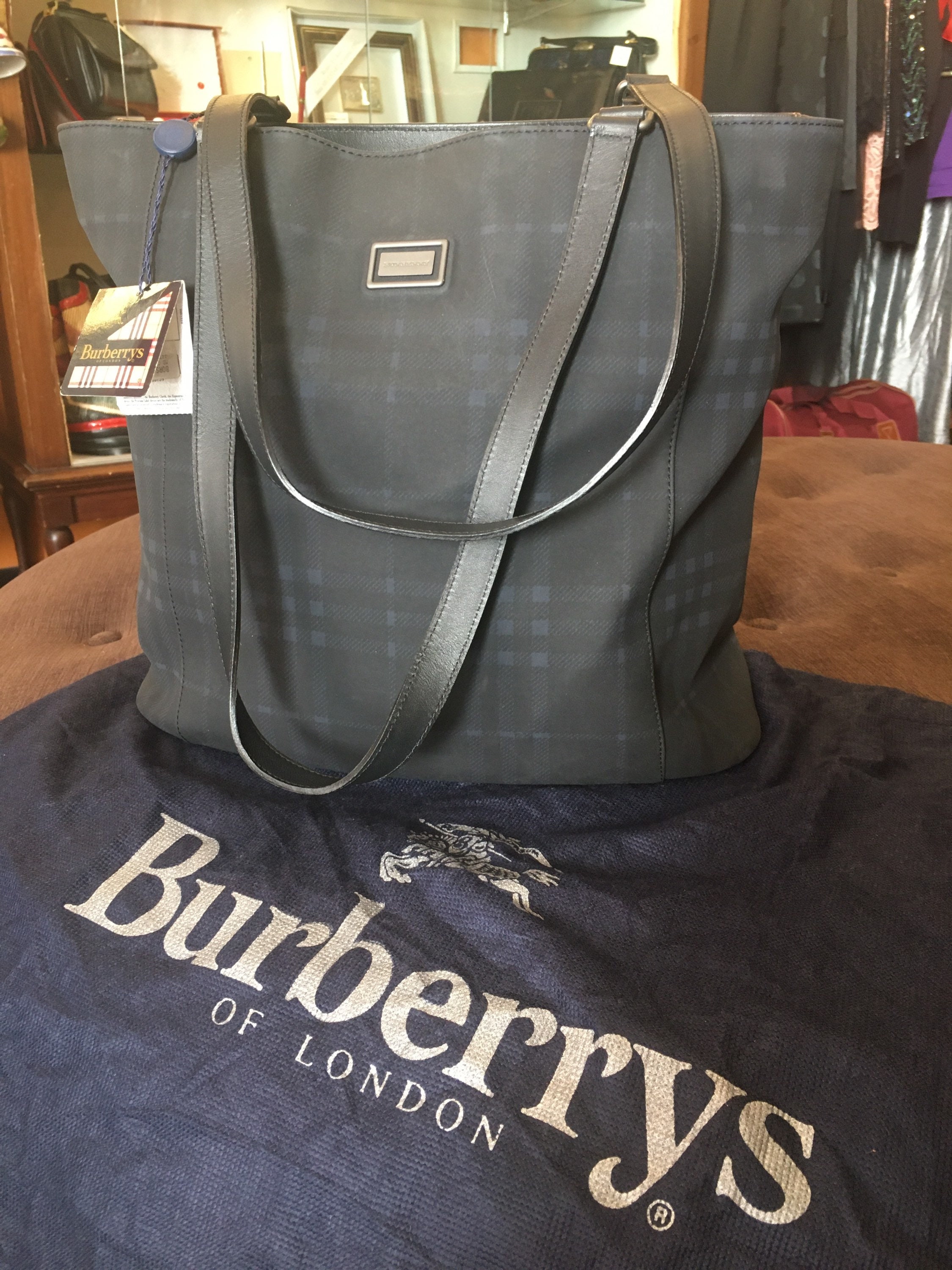 Shoulder bag Burberry CURVTOTE/ Blue shoulder bag/Borsa | Etsy Italia