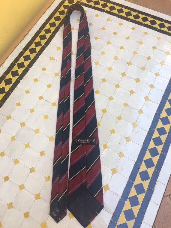 Vintage silk tie Dior Vintage Christian Dior tie Fashion tie Dior Designer tie Christian Dior Monsieur Queen sits CD