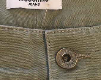 Jeans Moschino/Pantaloni capri Moschino/Pinochet Moschino/Green cotton jeans/Fashion Pinocchietto Moschino/Design jeans Moschino