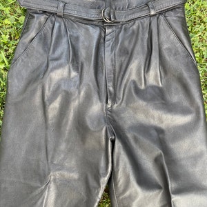90s Vintage Leather Pants Design/black Leather - Etsy