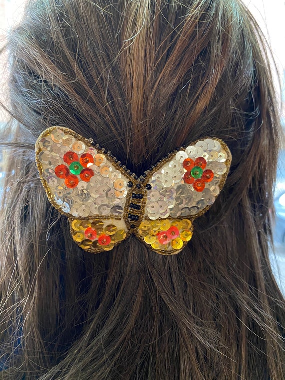 60s Vintage hair clip butterfly/Vintage butterfly… - image 1