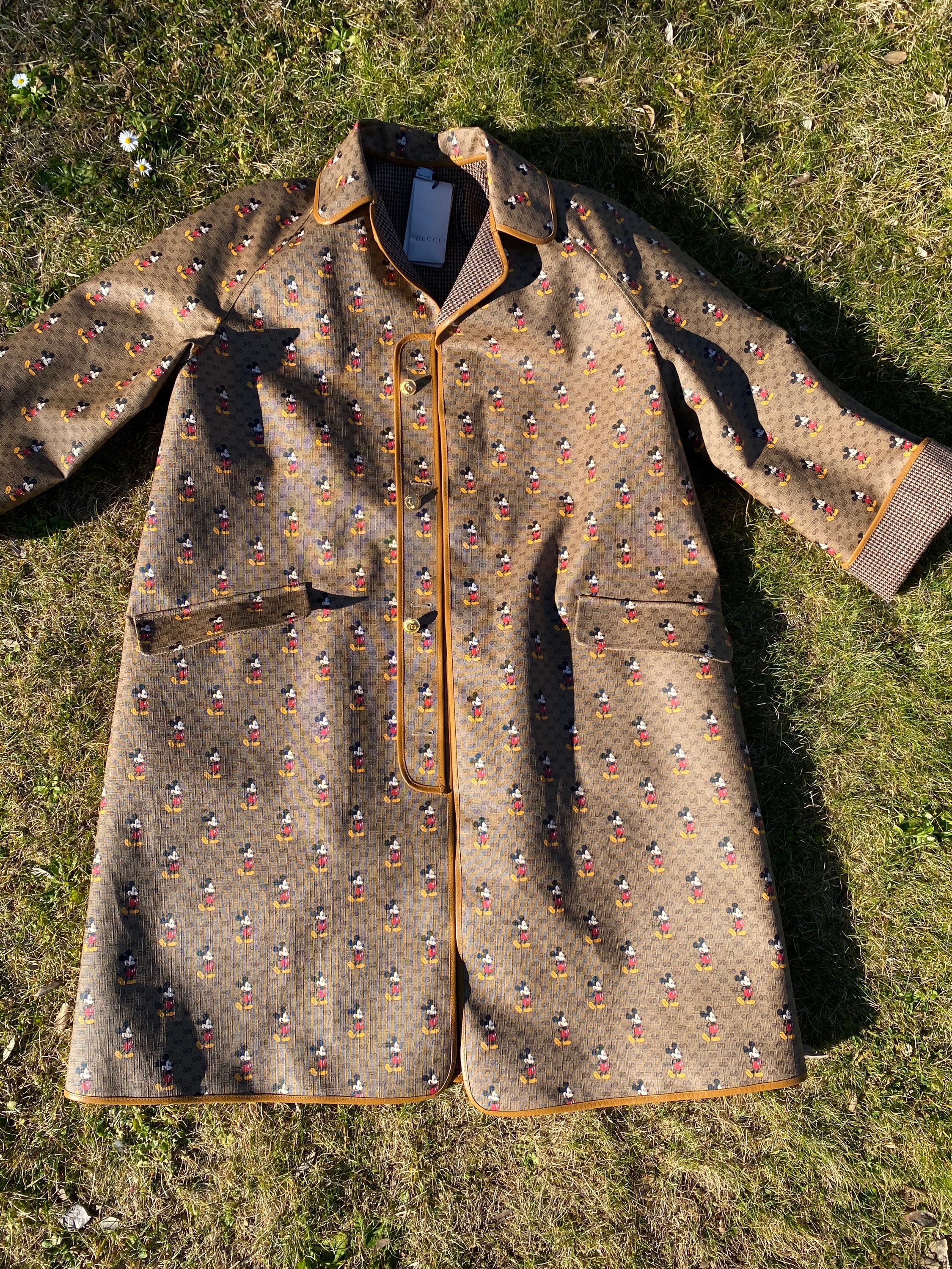 gucci mickey mouse trench coat
