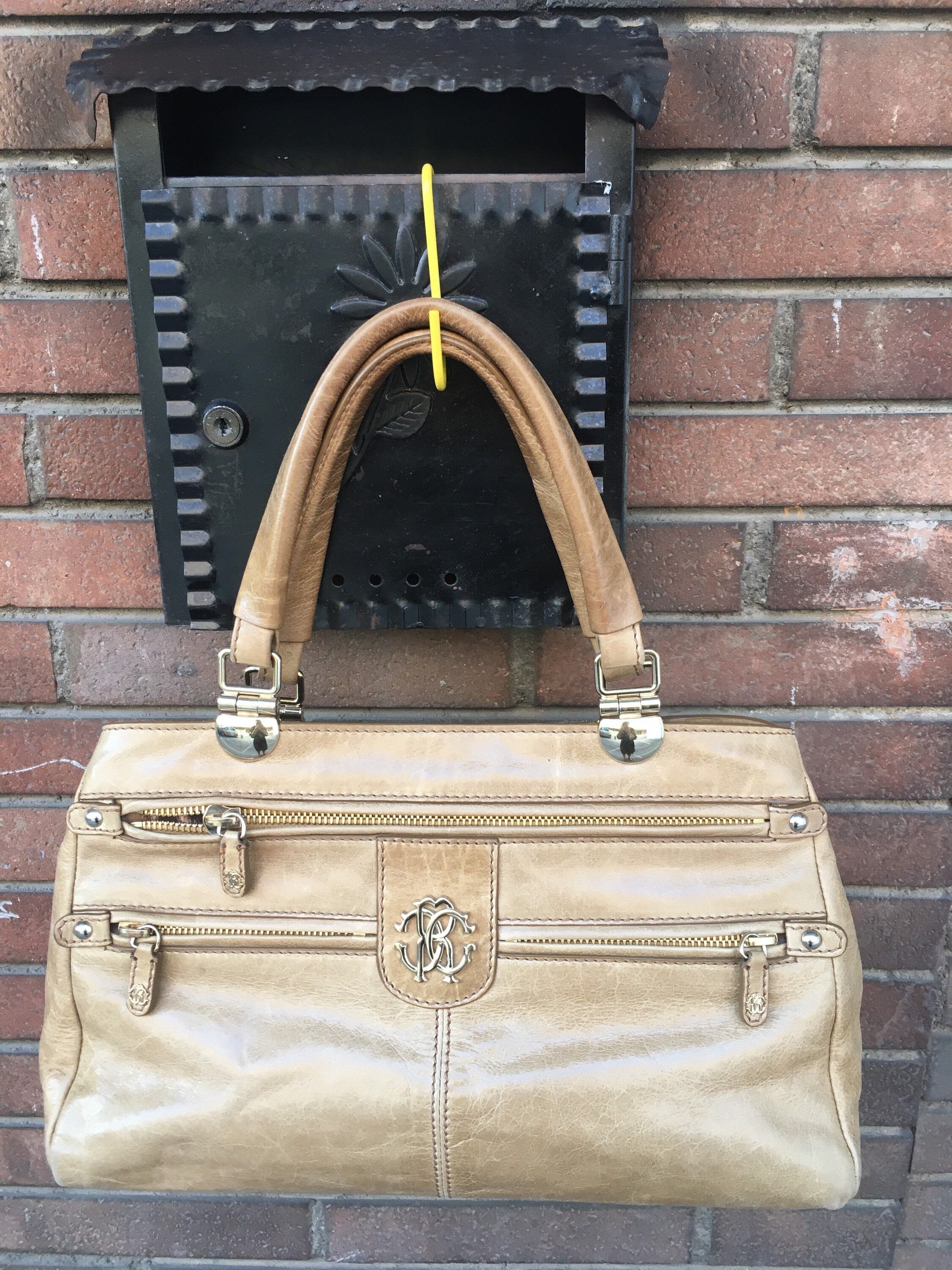 90s Vintage Design bag Roberto Cavalli Beige bag leather Borsa in pelle Roberto Cavalli Luxury bag Cavalli Etsy Italia