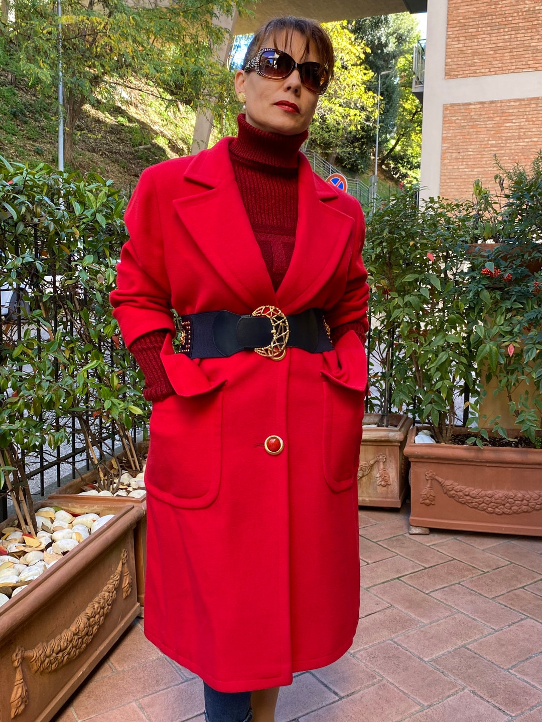 Buy 80s Valentino Vintage Coat valentino Vintage Coat italian Fashion Luxury Coat Wool design Red Valentino Coat Made in Italy fashion Coat Online in India Etsy