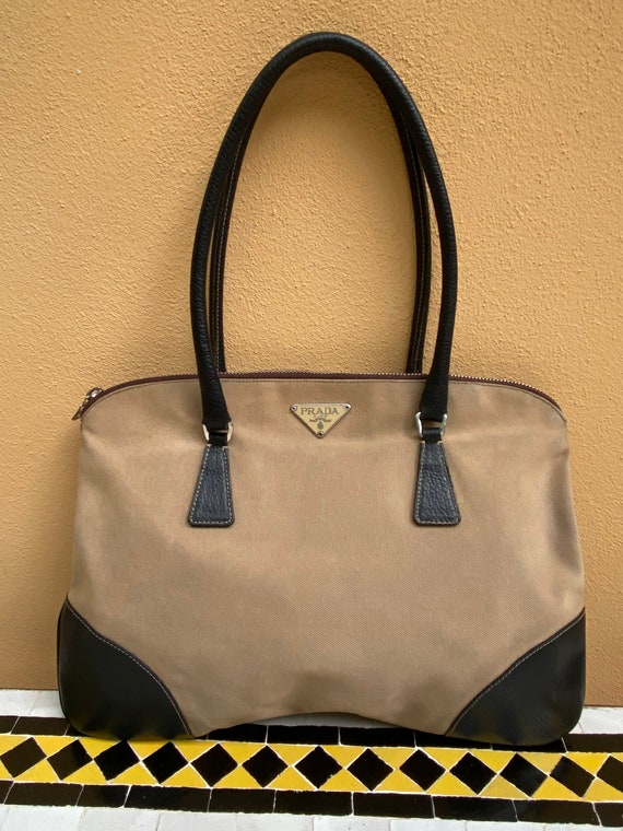 Shoulder bag Prada/Vintage Bag Prada 80s/ Canvas b