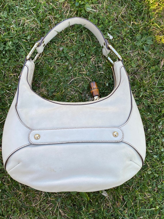 90s Authentic, vintage Gucci Hobo bag/Ivory bag l… - image 3