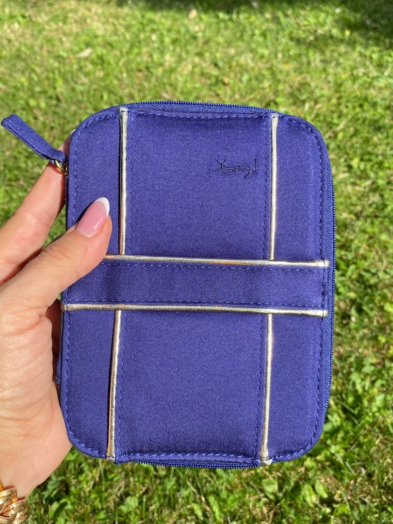 90s Beauty Case Ysl/blue Beauty Nylon/pouch Ysl/vintage Bag 