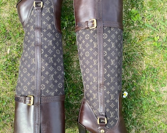 90s Authentic boots Design Louis Vuitton/Brown boots leather/Vintage boots LV monogram/Boots Louis Vuitton monogram