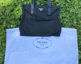 90er Jahre Vintage authentische Prada Pochette/schwarze Nylon  
