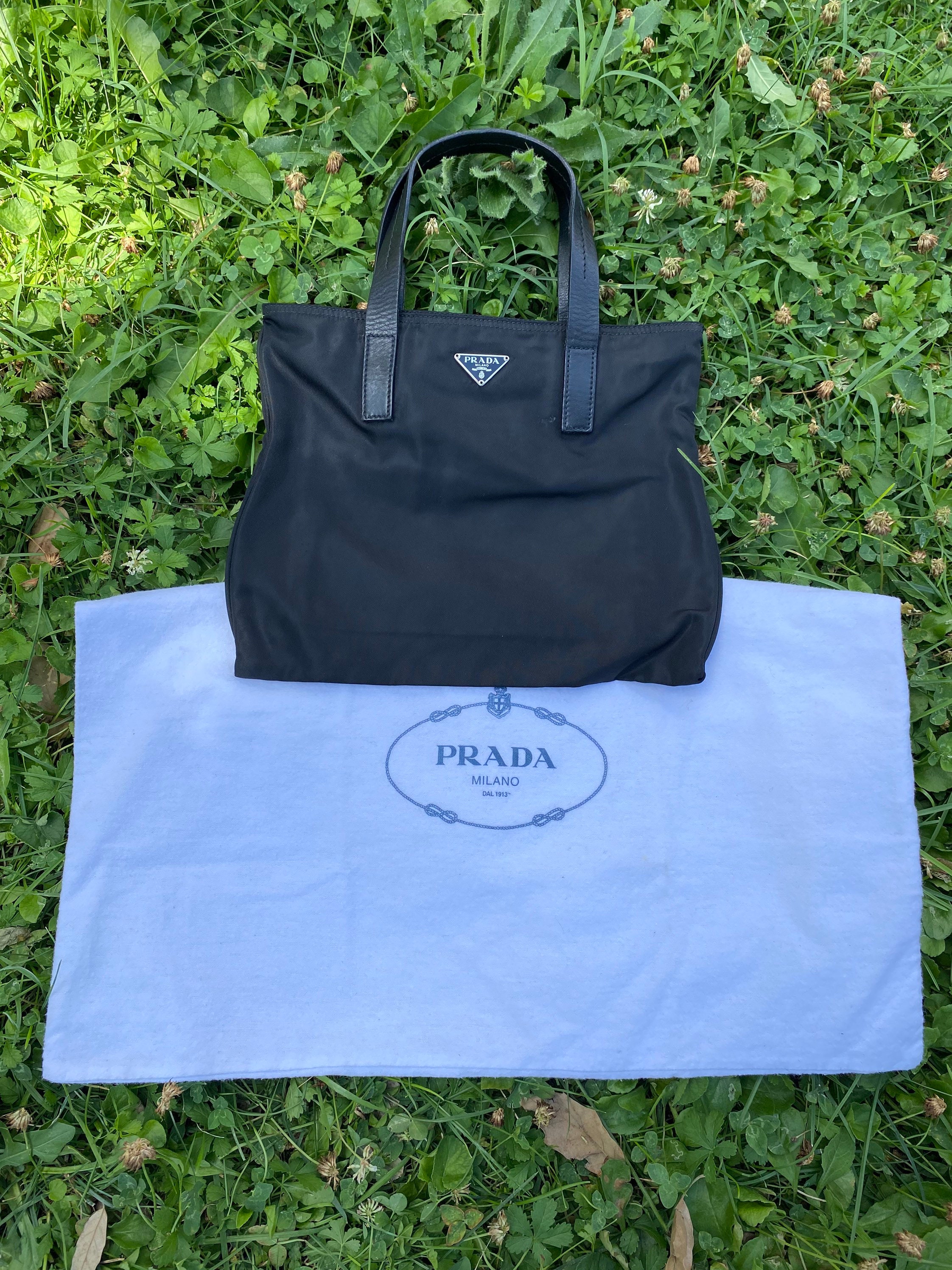 90s Vintage Authentic Prada pochette/Black Nylon pochette/Prada Nylons bag/Vintage Prada Handbag