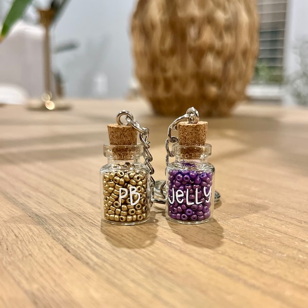 Peanut Butter and Jelly Keychains