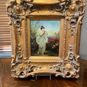 Impressionist Oil Painting on board in a Gilt Wood Frame, Signed