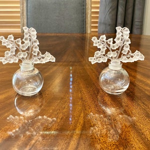 Exquisite Lalique pair of Clairefontaine Perfume Bottles