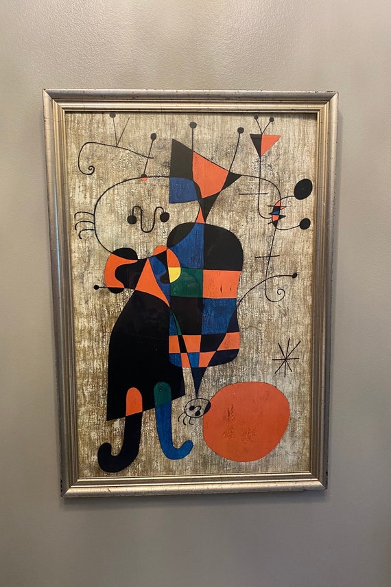 Joan Miro's Figures and Dog in Front of the Sun Lithograph