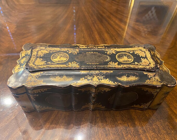 Antique Chinese Black Lacquer Gilded Box, 19th Century, Qing Dynasty - Etsy