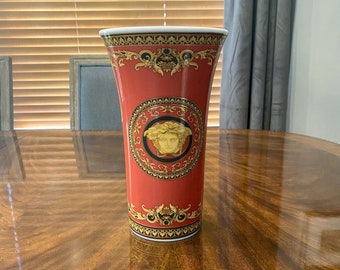 Jarrón grande Versace Medusa Red Rosenthal