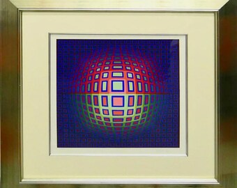 A Rare Vasarely Screenprint, Signed and Numbered.