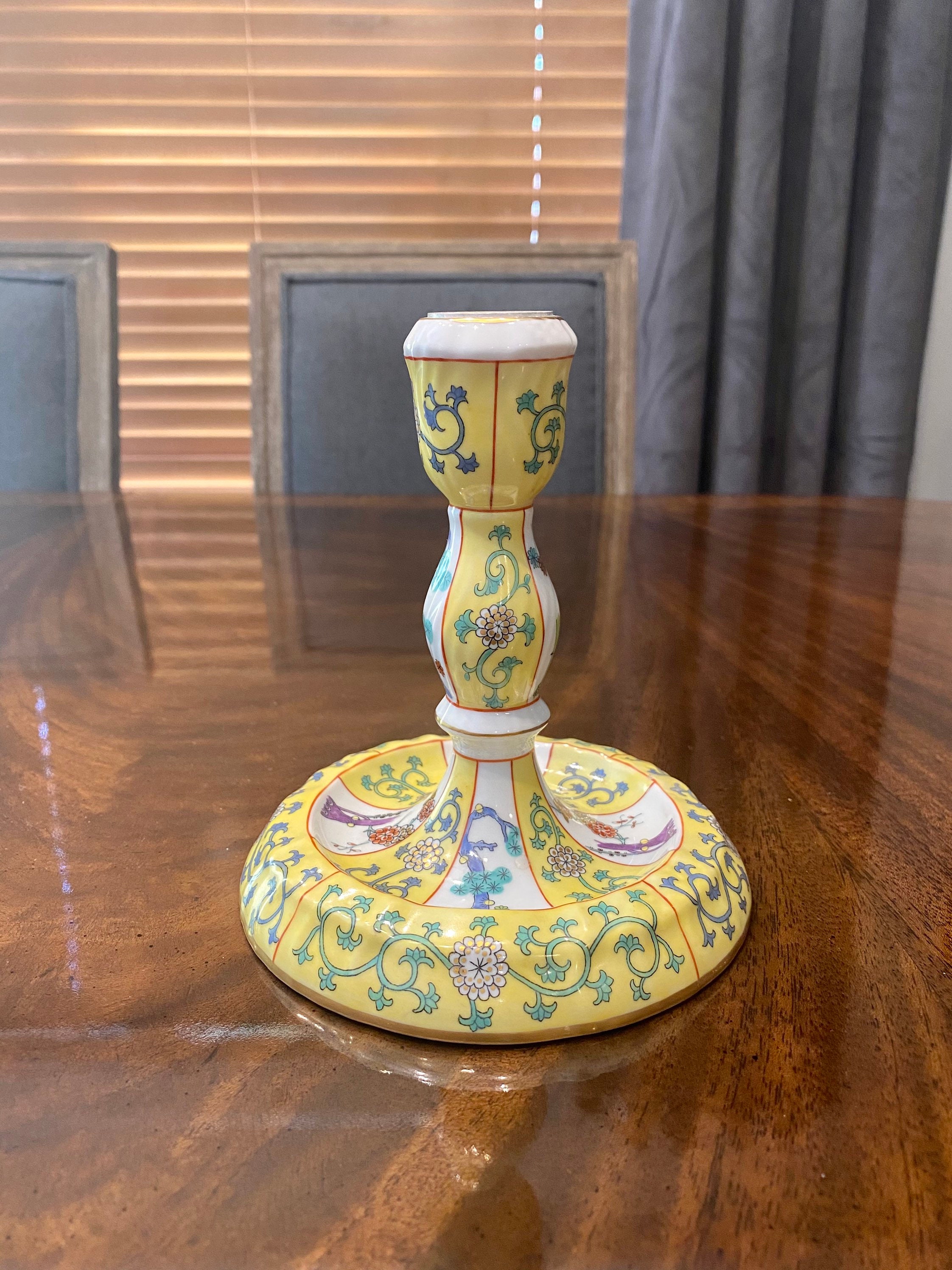 Herend Yellow Dynasty Candlesticks une paire Etsy