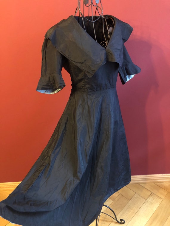 Original Vintage 1950s black silk dress