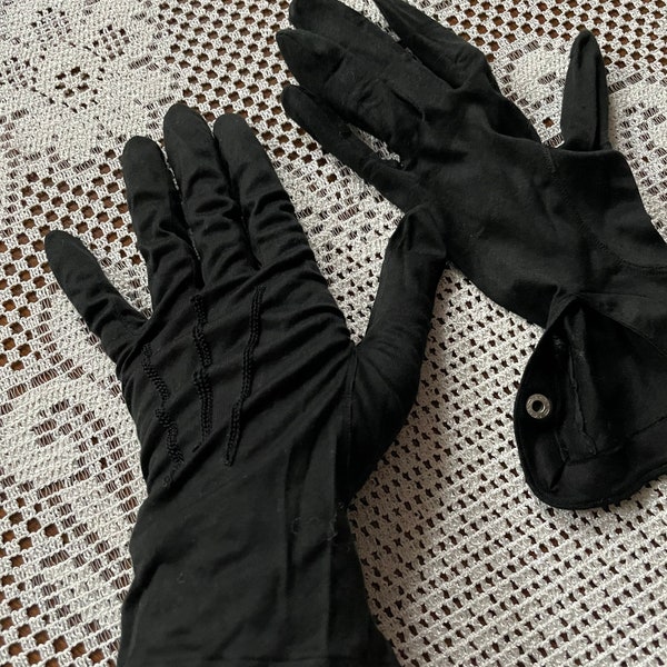 Antique black gloves true vintage 1920s