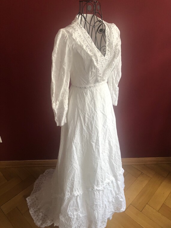 Edwardian Wedding dress cotton Repro 1900s