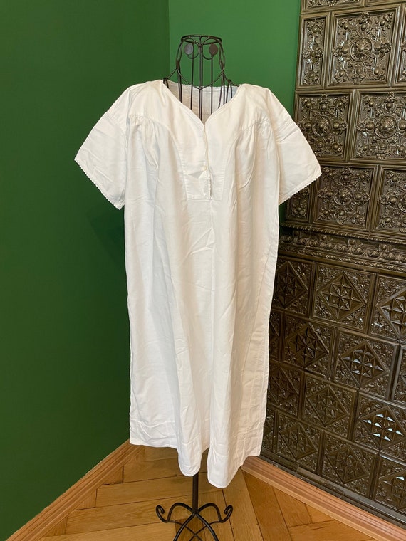 Antique edwardian nightgown chemise 1900s cotton - image 1
