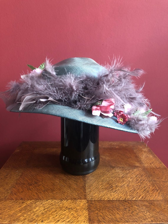 Edwardian hat mint rose repro 1910s