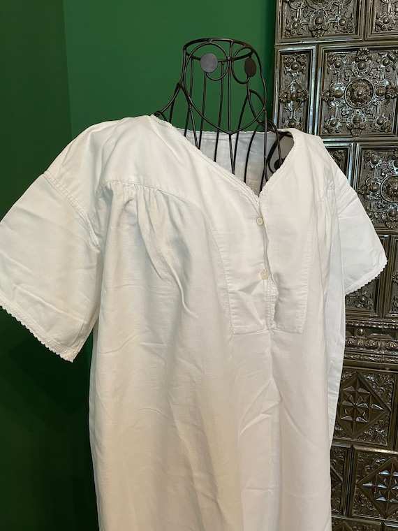 Antique edwardian nightgown chemise 1900s cotton - image 2