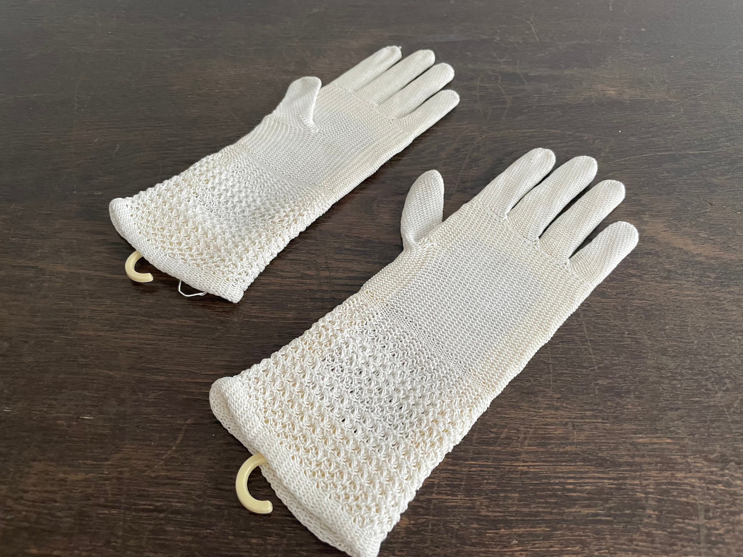 Original antique edwardian knitted gloves white 1900s true Etsy