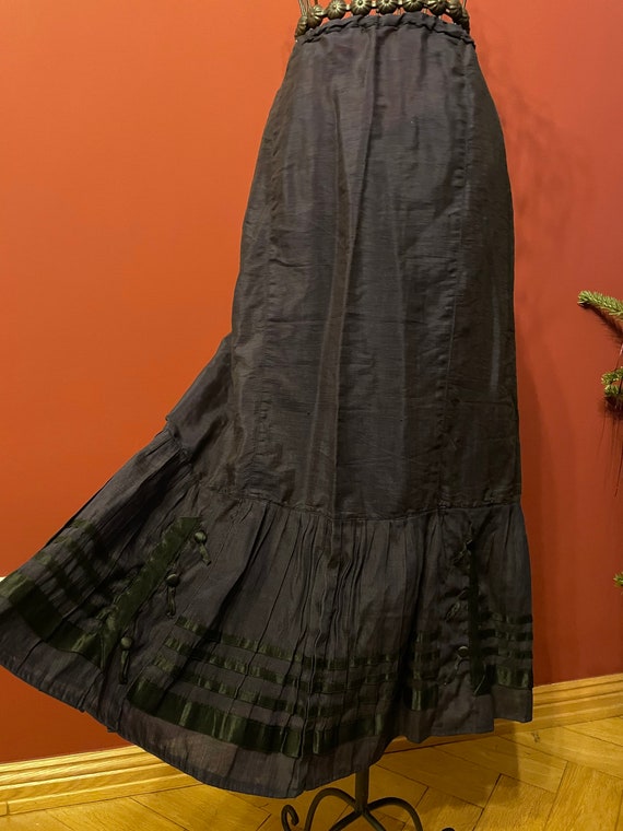 Beautiful edwardian blue skirt 1910s original anti