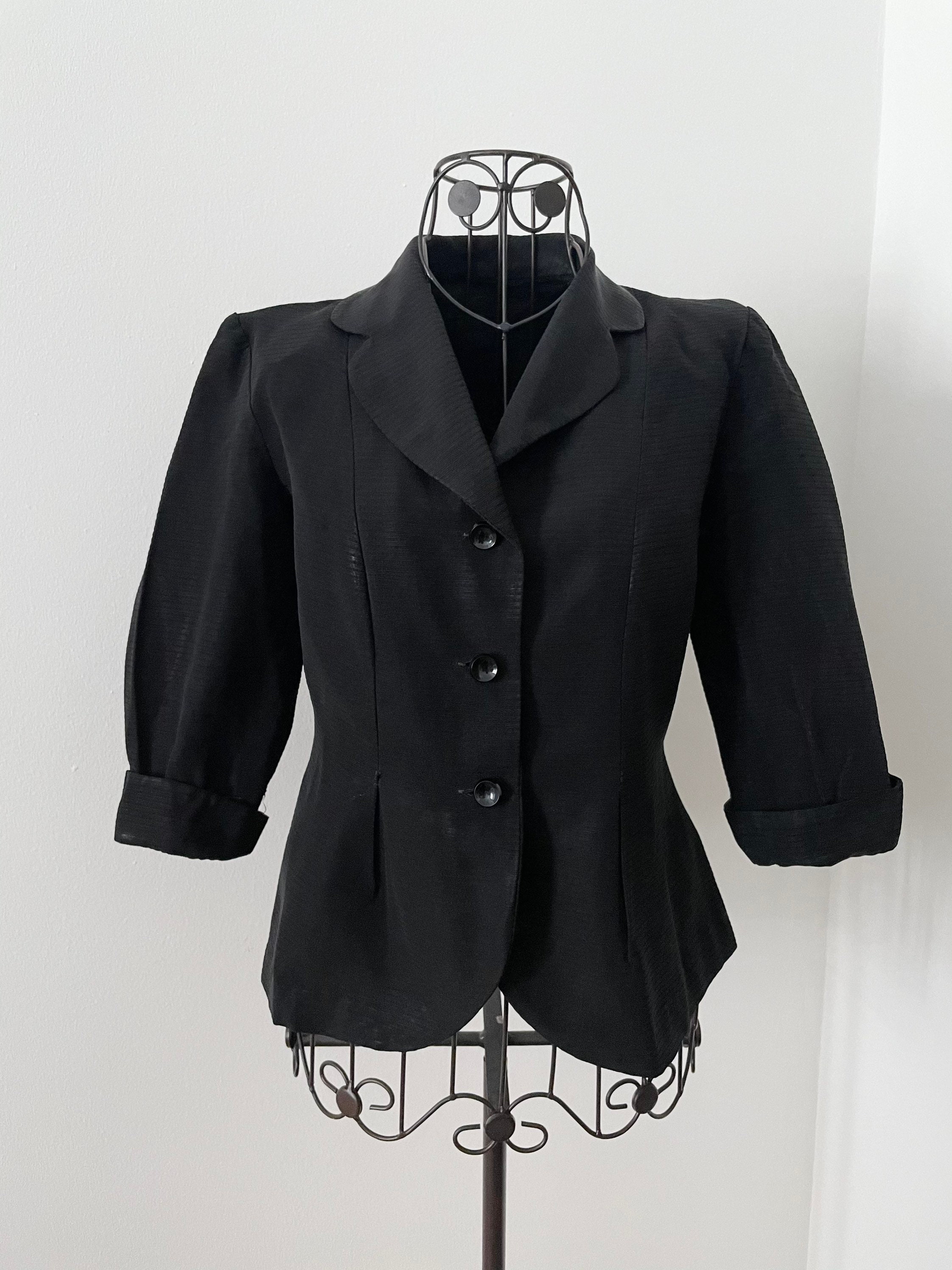 Antique 1930s black jacket vintage blazer | Etsy