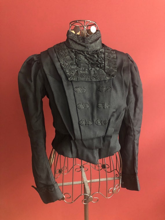 Original edwardian black silk jacket