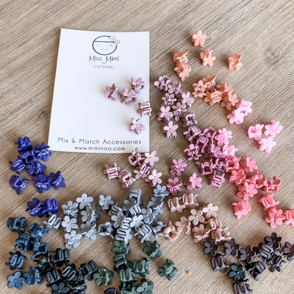 Presilhas de cabelo em miniatura para meninas, bonecas, cachorros, acessórios fofos com pequenas flores, presilhas para bebês, faça você mesmo, escolha sua presilha entre 30 cores.
