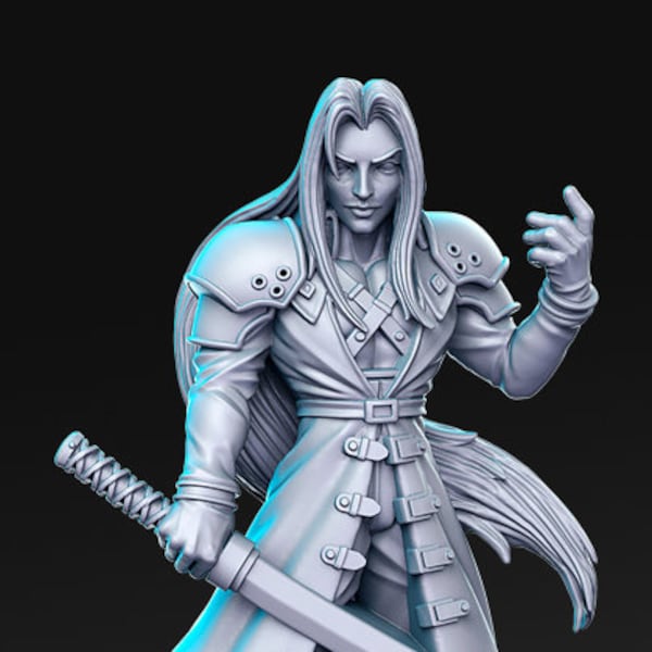 Sephirael - Sephiroth Fanart Miniature - Unpainted Mini for TTRPGs (D&D, DnD, Dungeons and Dragons, Pathfinder, Frostgrave)