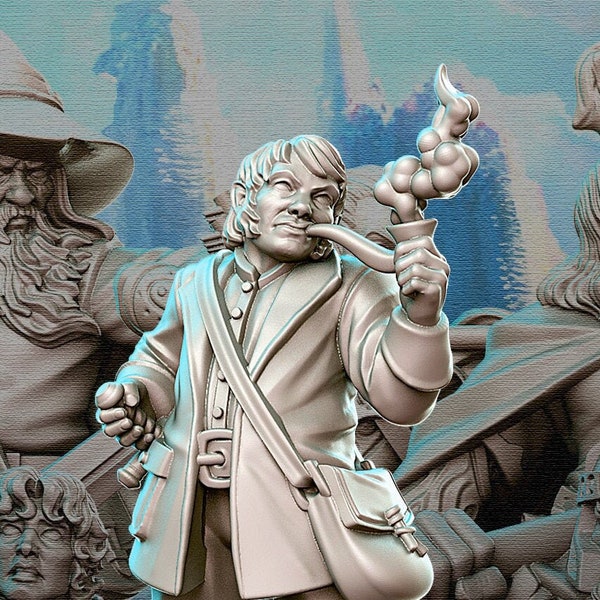 Bilbo Baggins, Halfling Rogue - Unpainted Mini for TTRPGs (D&D, DnD, Dungeons and Dragons, Pathfinder, Frostgrave)