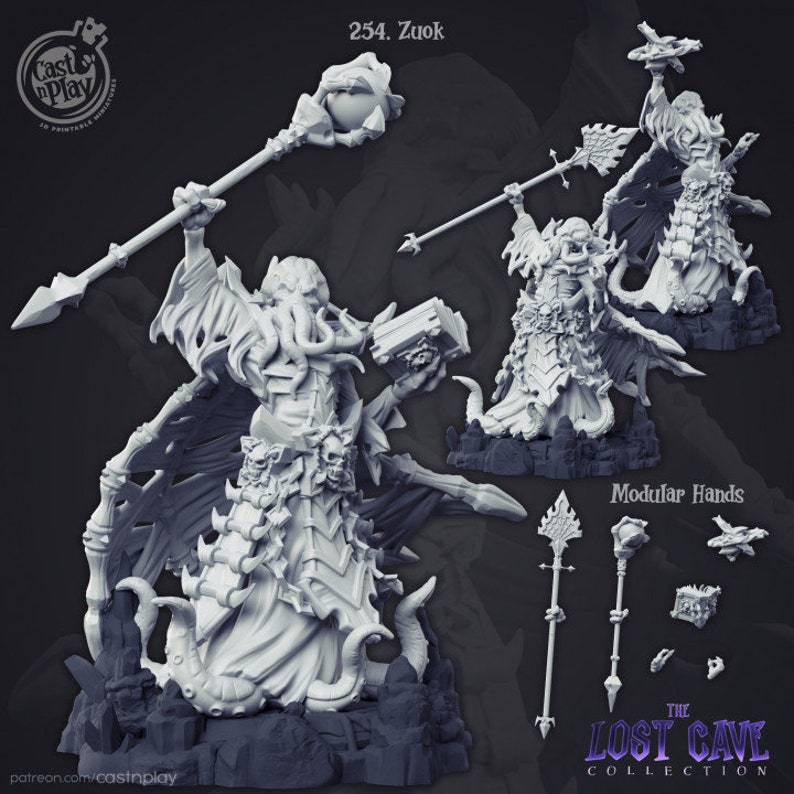 D/&D, DnD, Dungeons and Dragons, Pathfinder, Frostgrave Warlock Mind Flayer Zuok Unpainted Mini for TTRPGs