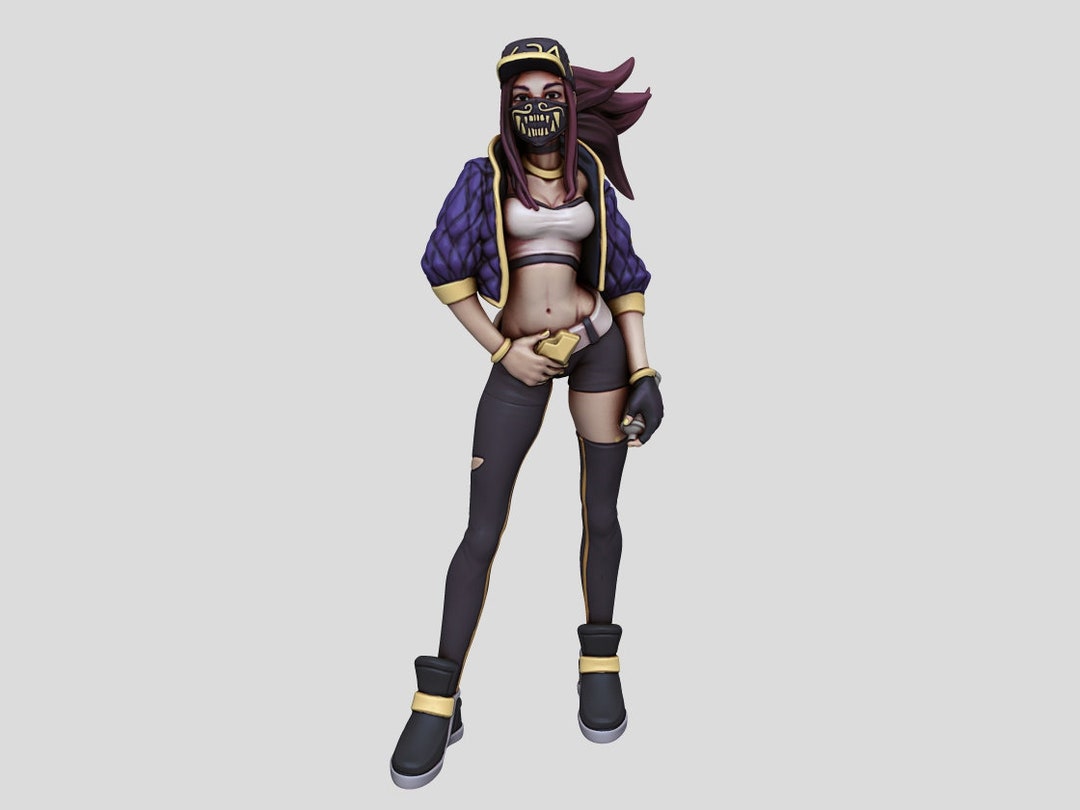 KDA Akali - League of Legends Fanart - Unpainted Resin Statue for Painting and Collections