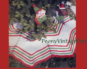 Vintage Christmas christmas tree skirt crochet pattern Christmas decoration  l PDF Instant Download