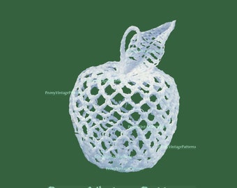 Lace apple Vintage Christmas decoration vintage crochet pattern   l PDF Instant Download