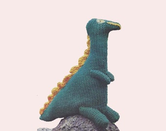 Wzór na dziergany dinozaur w stylu vintage l PDF do natychmiastowego pobrania