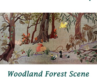 Forest woodland beneath the treetops, birds, plants, forest floor magic! Instant PDF pattern