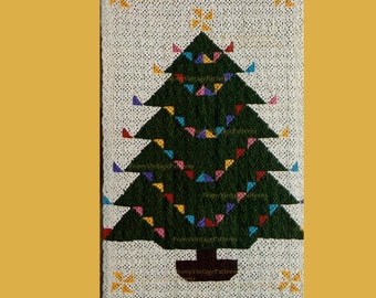 Heirloom Christmas tree afghan rug, afghan vintage christmas crochet pattern   l PDF Instant Download